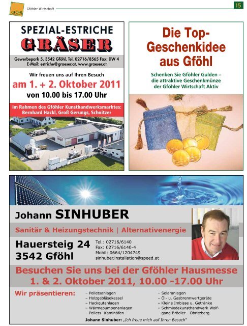 HAUSMESSEn - bei der Gföhler Wirtschaft