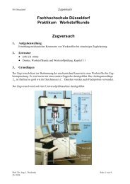 Zugversuch - Fachhochschule Düsseldorf