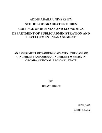 AN ASSESSMENT OF WOREDA CAPACITY: THE CASE OF ...