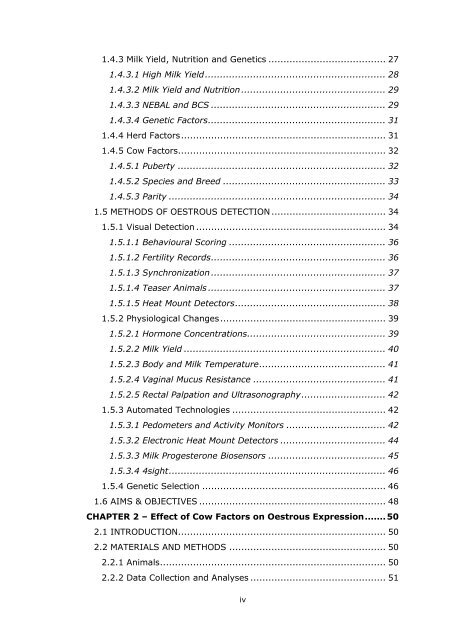 novel approaches to expression and detection of oestrus in dairy cows