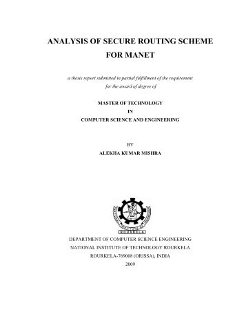 analysis of secure routing scheme for manet - ethesis - National ...