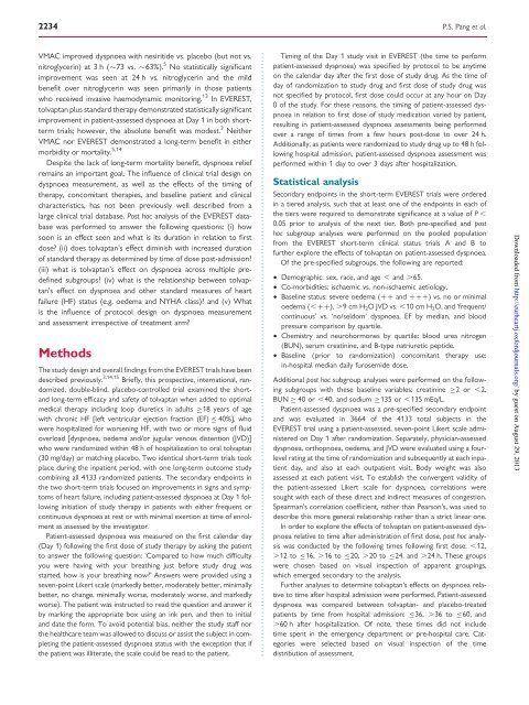 Effects of tolvaptan on dyspnoea relief from the EVEREST trials