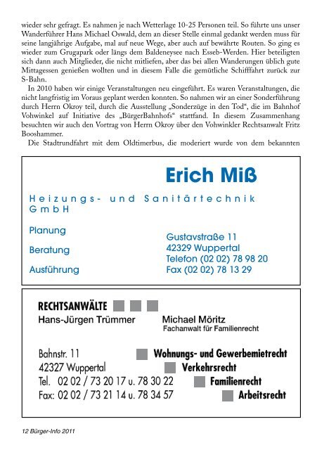 Zum Mitnehmen - Bürgerverein Vohwinkel ev