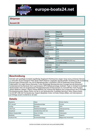 Shipman Beschreibung Details - Logo www.europe-boats24.net