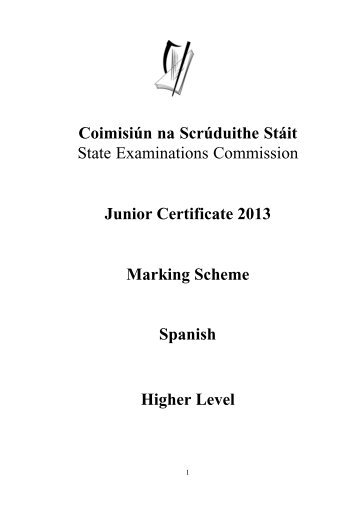 Marking Scheme Higher Level Spanish Paper 2010 - Examinations.ie