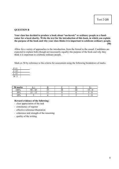 Marking Scheme - Examinations.ie