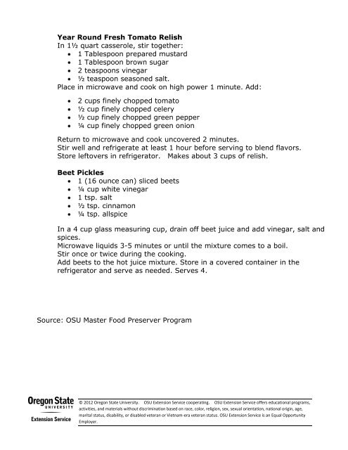 Preserving Food with Help From Your Microwave (SP 50-538)