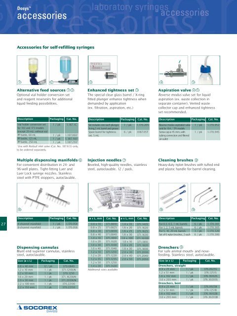 laboratory syringes - Fisher UK Extranet
