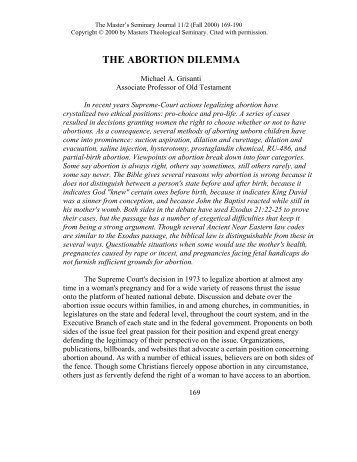 The Abortion Dilemma - Gordon College Faculty