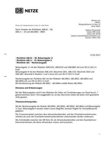 Richtlinie 482 – Neuherau - DB Netz AG