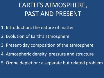 earth's atmosphere, past and present - Weber State University