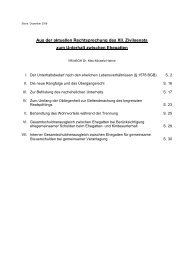 Aus der aktuellen Rechtsprechung des XII. Zivilsenats zum Unterhalt ...