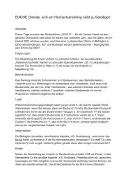 EtliCHE Gründe, sich am Hochschulranking nicht zu beteiligen. - FBTS