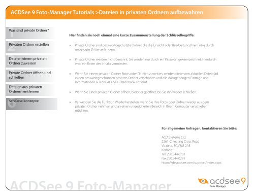 ACDSee 9 Foto-Manager Tutorials >Dateien in privaten Ordnern ...