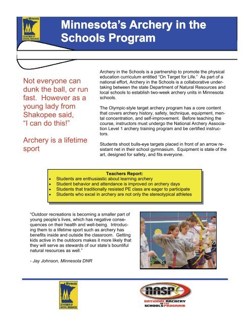 Minnesota's Archery in the Schools Program