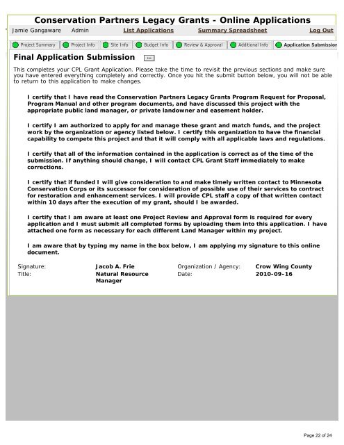 Conservation Partners Legacy Grant Application - Minnesota ...