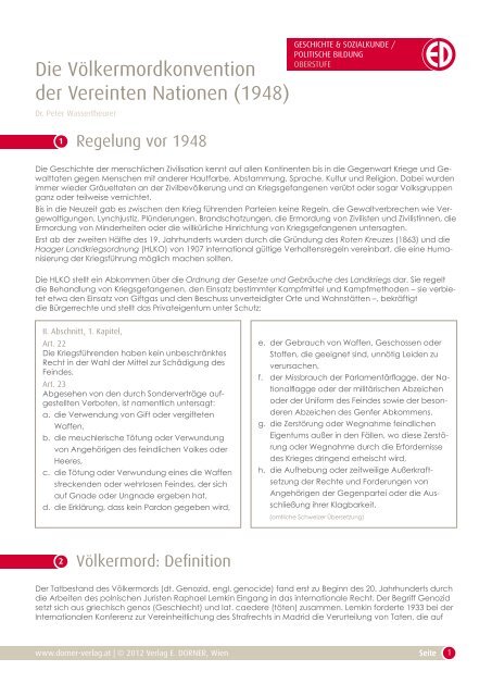 Die Völkermordkonvention der Vereinten Nationen (1948)