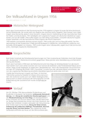 Der Volksaufstand in ungarn 1956 - files.dorner-verlag.at - Verlag E ...
