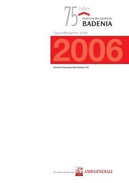 Geschäftsbericht 2006 - Deutsche Bausparkasse Badenia AG