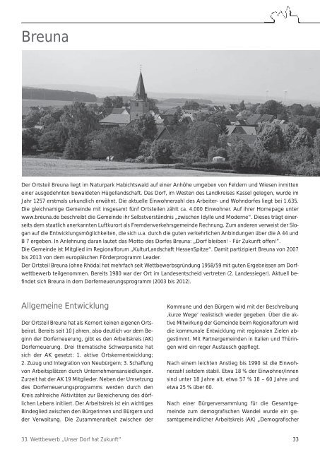 Landesentscheid 2009 33. Wettbewerb "Unser Dorf hat Zukunft"