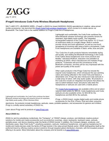iFrogz® Introduces Coda Forte Wireless Bluetooth Headphones