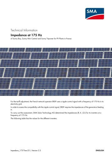 Impedance at 175 Hz - SMA Solar Technology AG