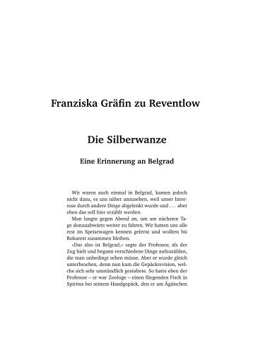 Franziska Gräfin zu Reventlow Die Silberwanze