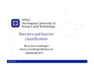 On barrier analysis - NTNU