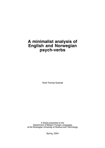 A minimalist analysis of English and Norwegian psych-verbs