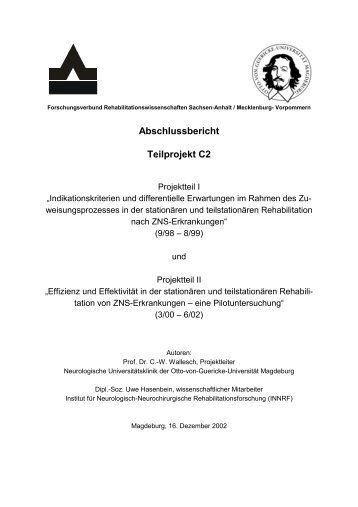 Abschlussbericht Teilprojekt C2 - Forschungsportal der Deutschen ...