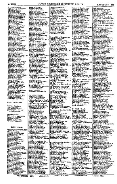 List of Towns Accessible to Banking Points - Fraser