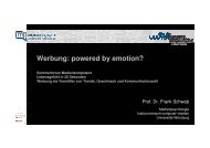 Vortrag Prof. Dr. F. Schwab: Werbung: powered by emotion? - FSF