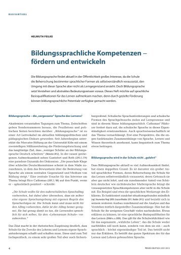 Bildungssprachliche kompetenzen − fördern und entwickeln