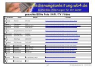 gesuchte Bdas Foto / Hifi / TV / Video - Bedienungsanleitung - WB4 ...