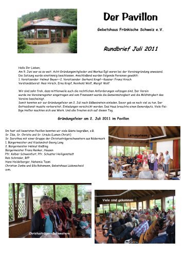 Rundbrief Juli 2011