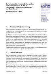 Luftschadstofftechnische Stellungnahme zum ... - Stadt Minden