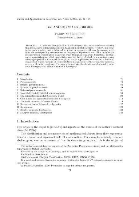 BALANCED COALGEBROIDS Contents 1. Introduction