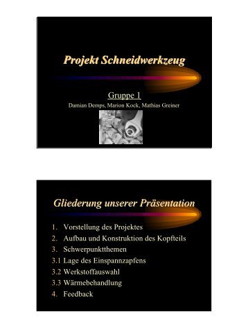 Projektpraesentation Gruppe 1