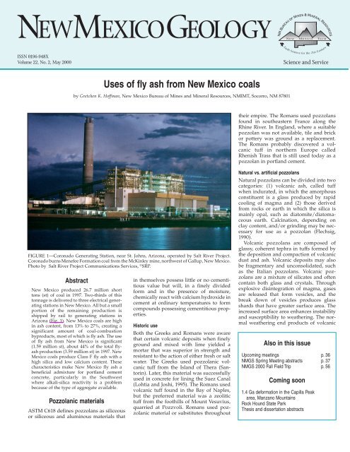 Uses of fly ash from New Mexico coals - New Mexico Bureau of ...