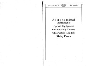 Carl Zeiss, Jena, Astronomical Instruments Catalog, Part 1