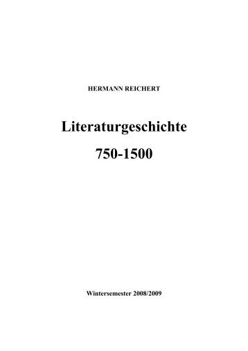 Literaturgeschichte 750-1500