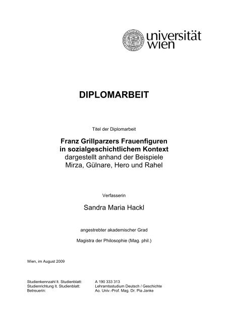 DIPLOMARBEIT - Institut für Germanistik - Universität Wien