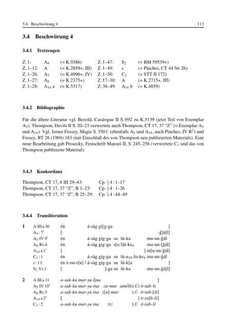 Ein compendium sumerisch-akkadischer Beschwörungen