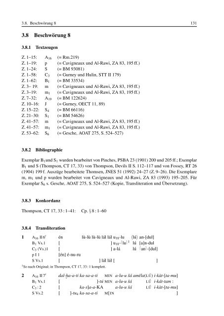 Ein compendium sumerisch-akkadischer Beschwörungen