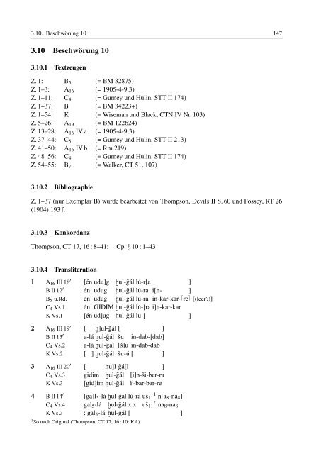 Ein compendium sumerisch-akkadischer Beschwörungen