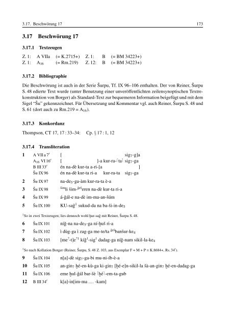 Ein compendium sumerisch-akkadischer Beschwörungen