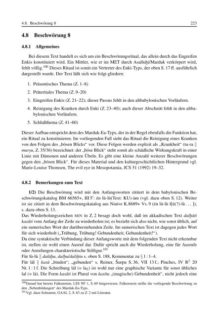 Ein compendium sumerisch-akkadischer Beschwörungen