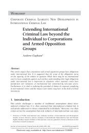 Extending International Criminal Law beyond the Individual to ...