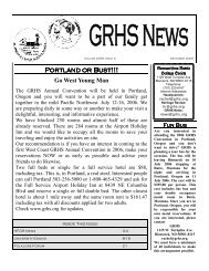 December 2005 GRHS News.pub - GRHS Home Page