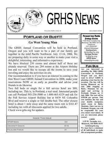 December 2005 GRHS News.pub - GRHS Home Page